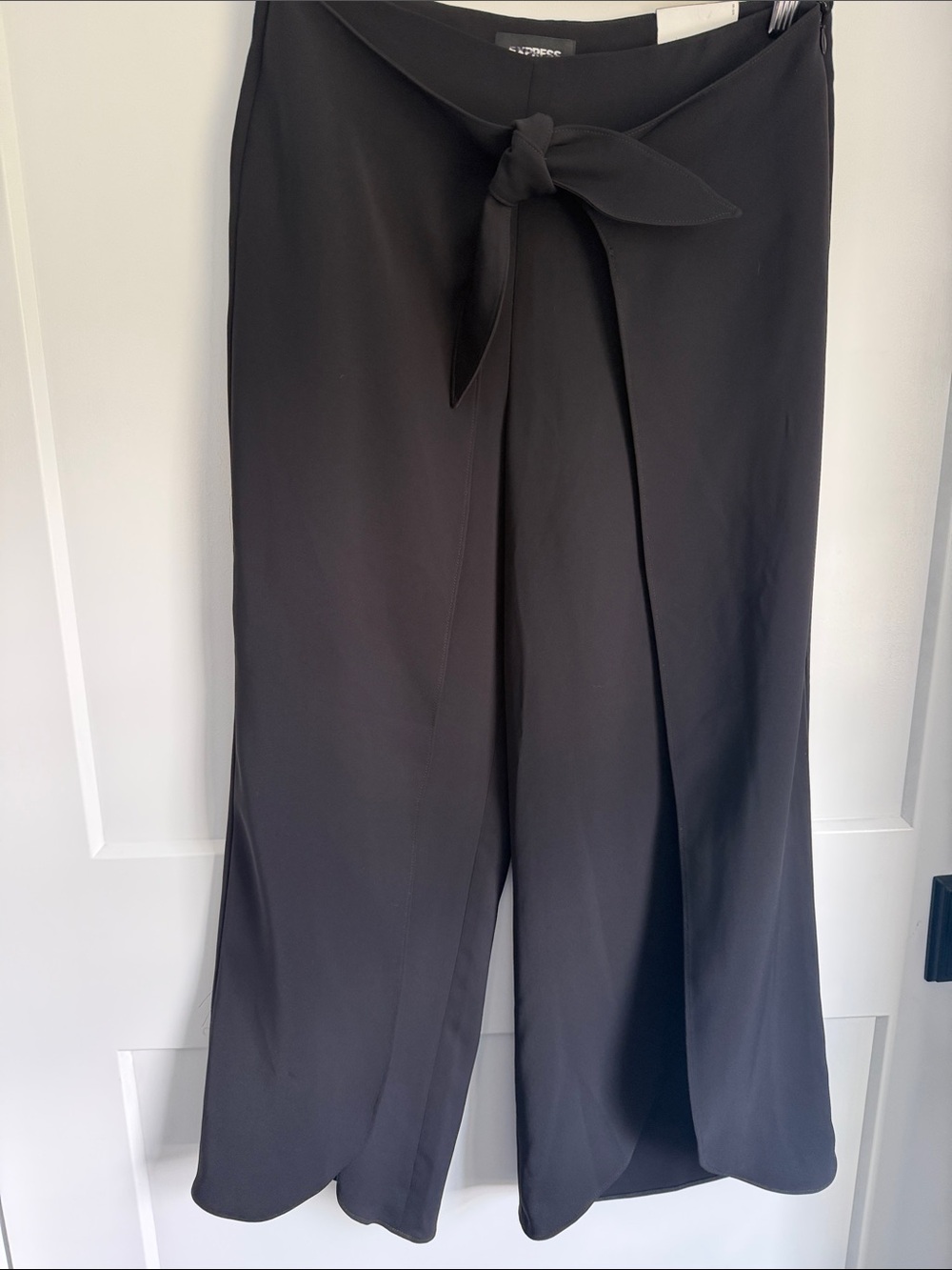 Express Black Wrap-Front Wide Leg Pants